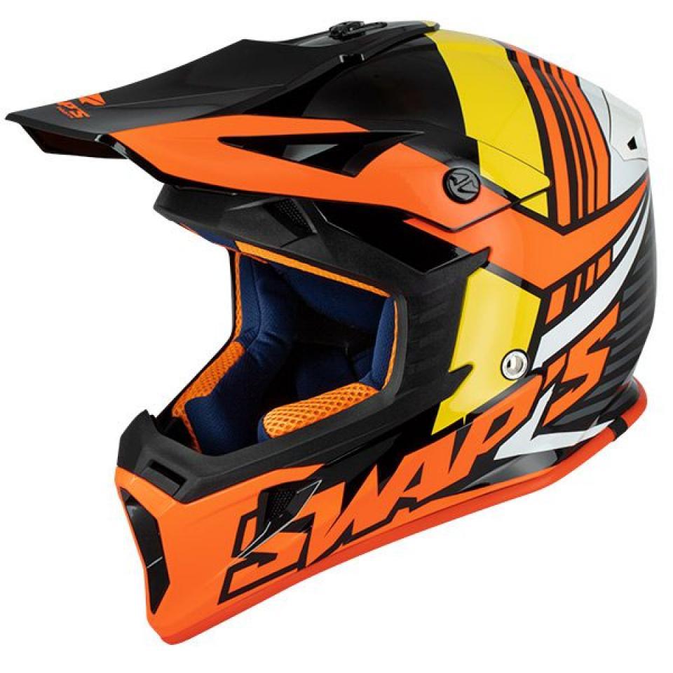 Casque cross orange noir Swap's Taille XL S818 Neuf pour moto cross enduro TT