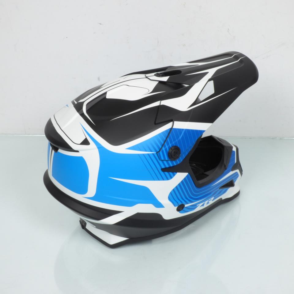 Casque moto cross enduro blanc bleu noir Z1R Rise pour homme femme Taille M Neuf