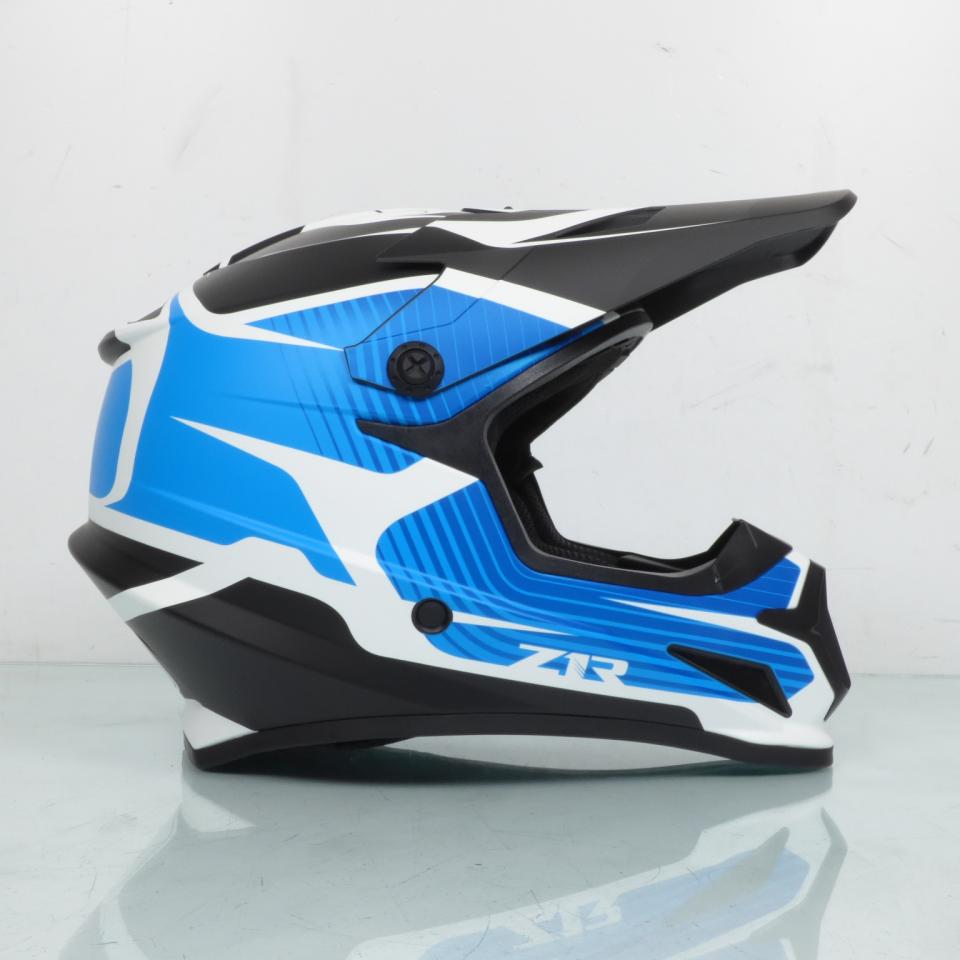 Casque moto cross enduro blanc bleu noir Z1R Rise pour homme femme Taille M Neuf