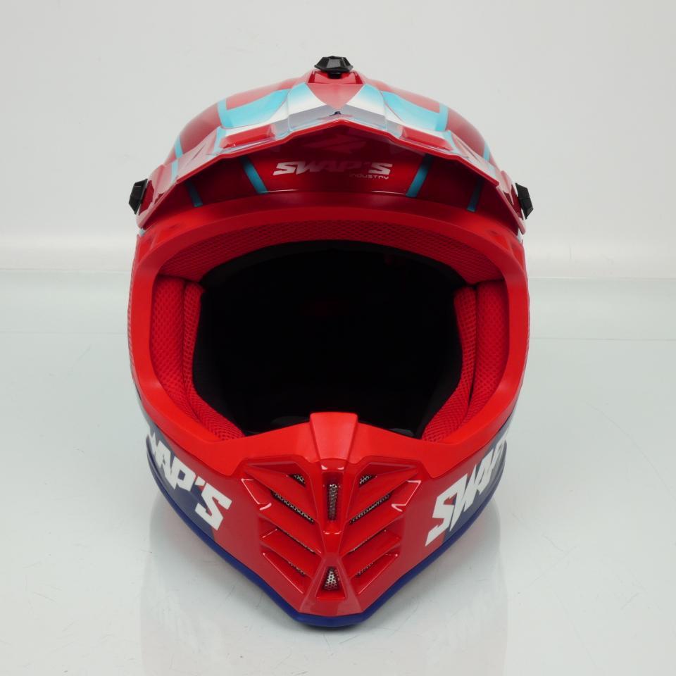 Casque de moto cross rouge pour enfant Taille L 51-52cm Swaps S886 Rock'it RED