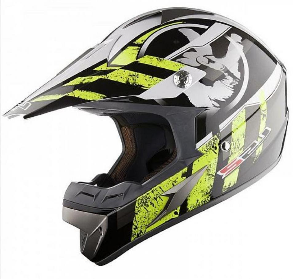 Casque pour moto LS2 Helmets Taille M MX433 STRIPE Neuf coloris blanc noir jaune fluo brillant