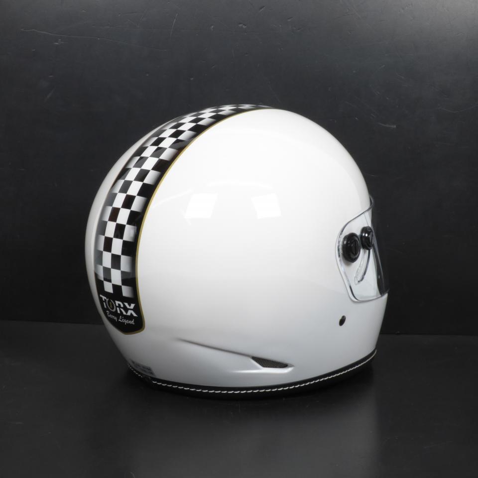 Casque de pour moto route vintage Torx Barry Legend Racer White Shiny Taille L blanc