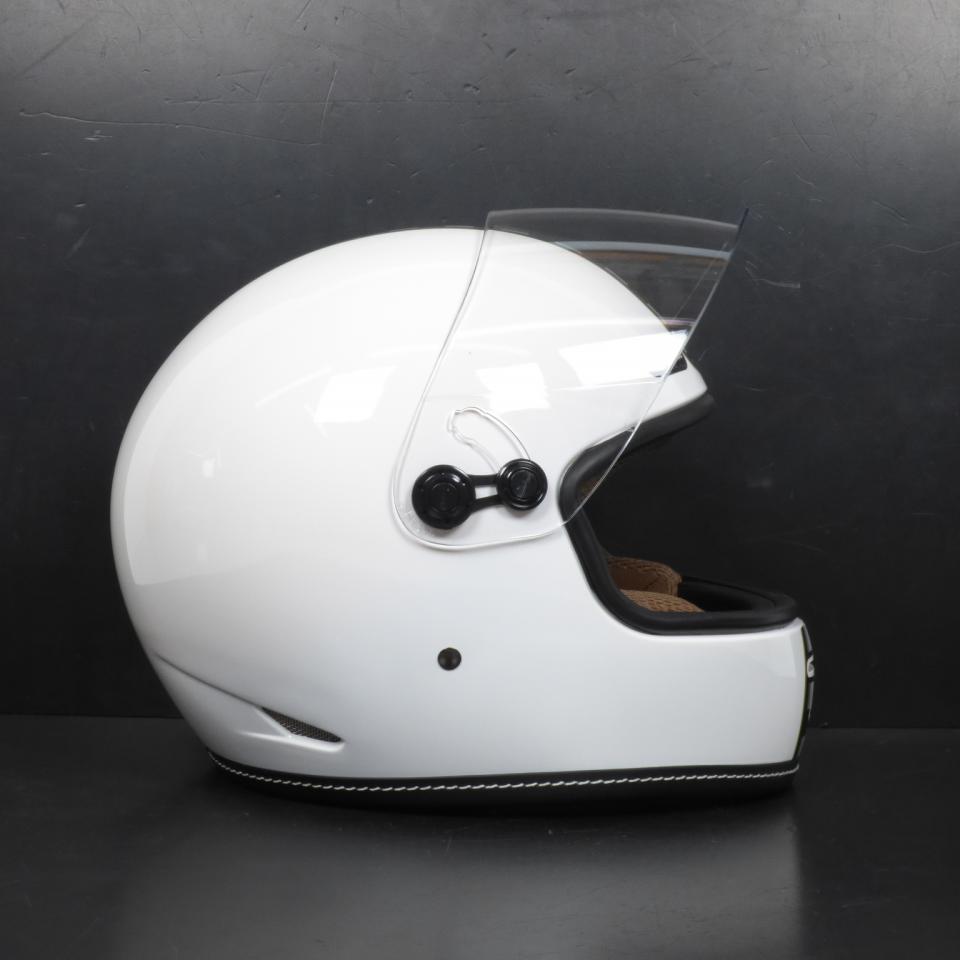 Casque de pour moto route vintage Torx Barry Legend Racer White Shiny Taille L blanc