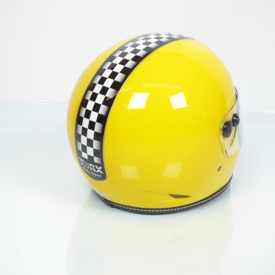 Casque de pour moto route vintage Torx Barry Legend Racer Yellow Shiny Taille S jaune