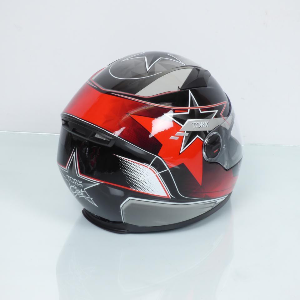 Casque pour moto route integral Torx Clint rouge Taille M écran solaire rétractable