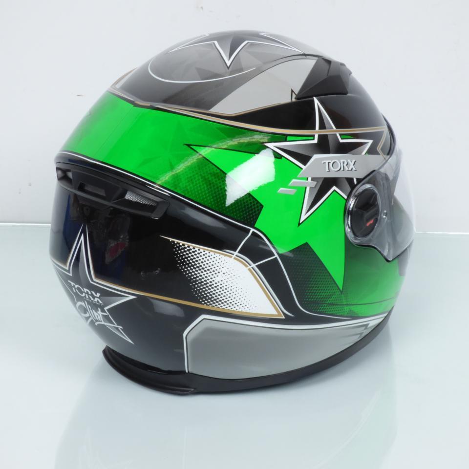 Casque de pour moto integral route Torx Clint pilot vert Taille XS avec Sun visor