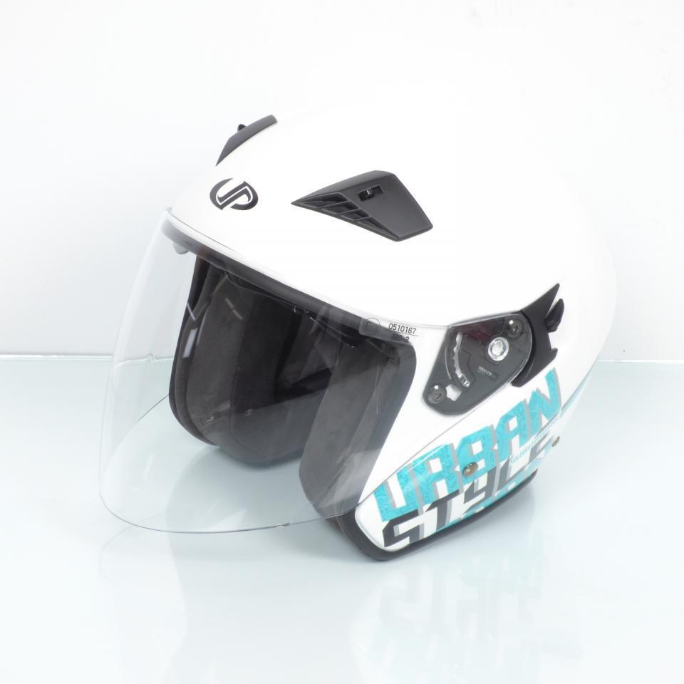 Casque jet UP pour Homme / Femme UP Taille S Suburban White Shiny blue / 55-56cm Neuf