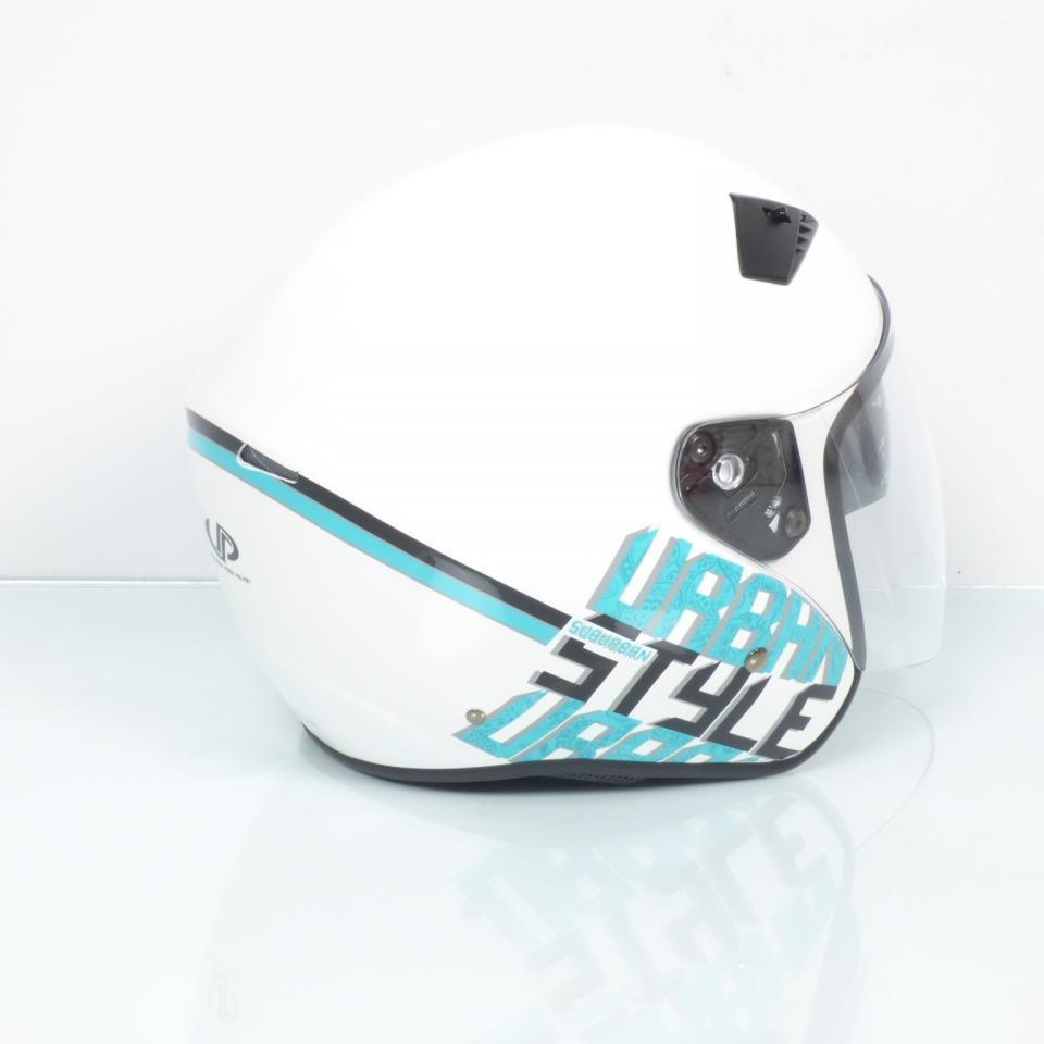 Casque jet UP pour Homme / Femme UP Taille S Suburban White Shiny blue / 55-56cm Neuf