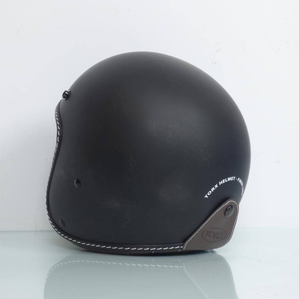 Casque Jet Torx Sunday Black Mat taille S 55-56cm pour moto custom vintage