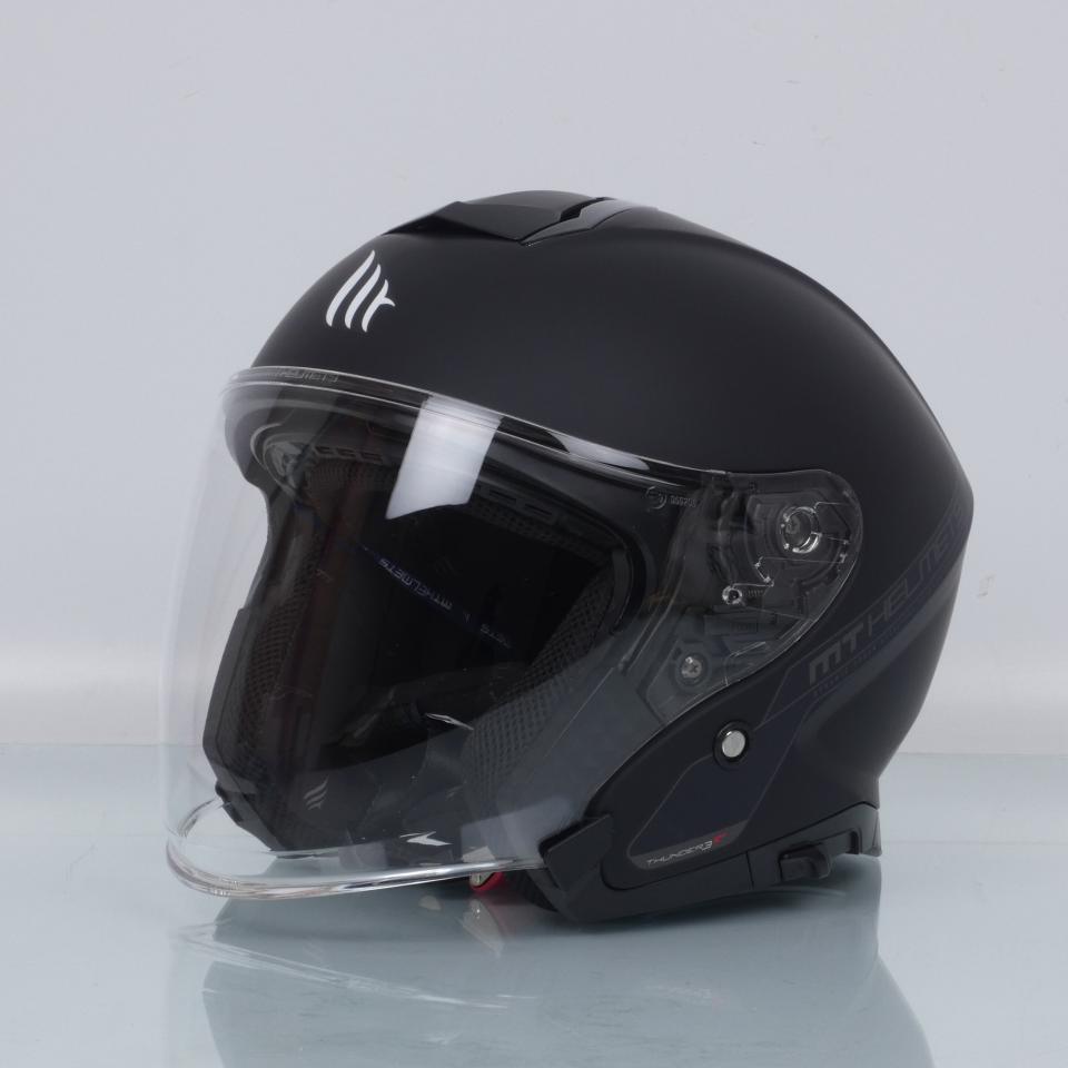 Casque jet MT Helmets Thunder 3 SV noir mat homme femme Taille S 55-56cm pour scooter