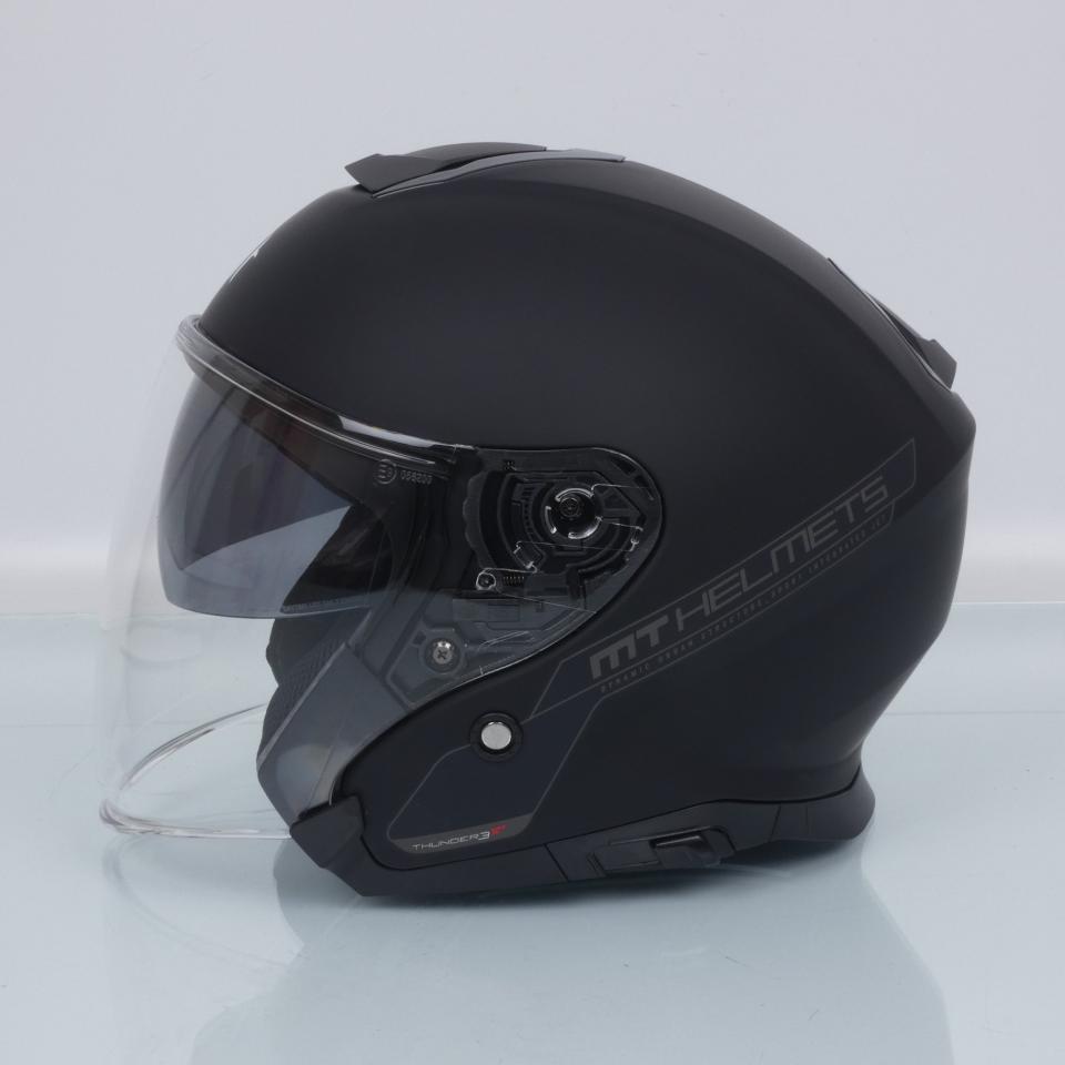 Casque jet MT Helmets Thunder 3 SV noir mat homme femme Taille S 55-56cm pour scooter