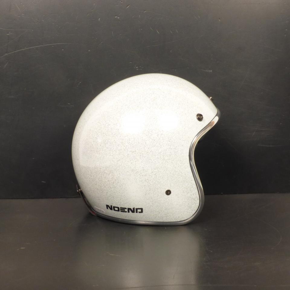Casque jet blanc brillant taille XL style vintage Noend TRIBUTE GLITTER mobylette