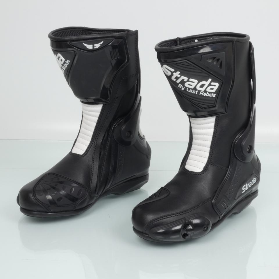 Botte pour moto route racing femme Last Rebels Strada noir blanc Taille 38 Lady Neuf