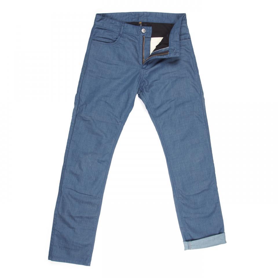 Pantalon jean bleu pour moto route Overlap Street Pétrol Taille 48 protection CE
