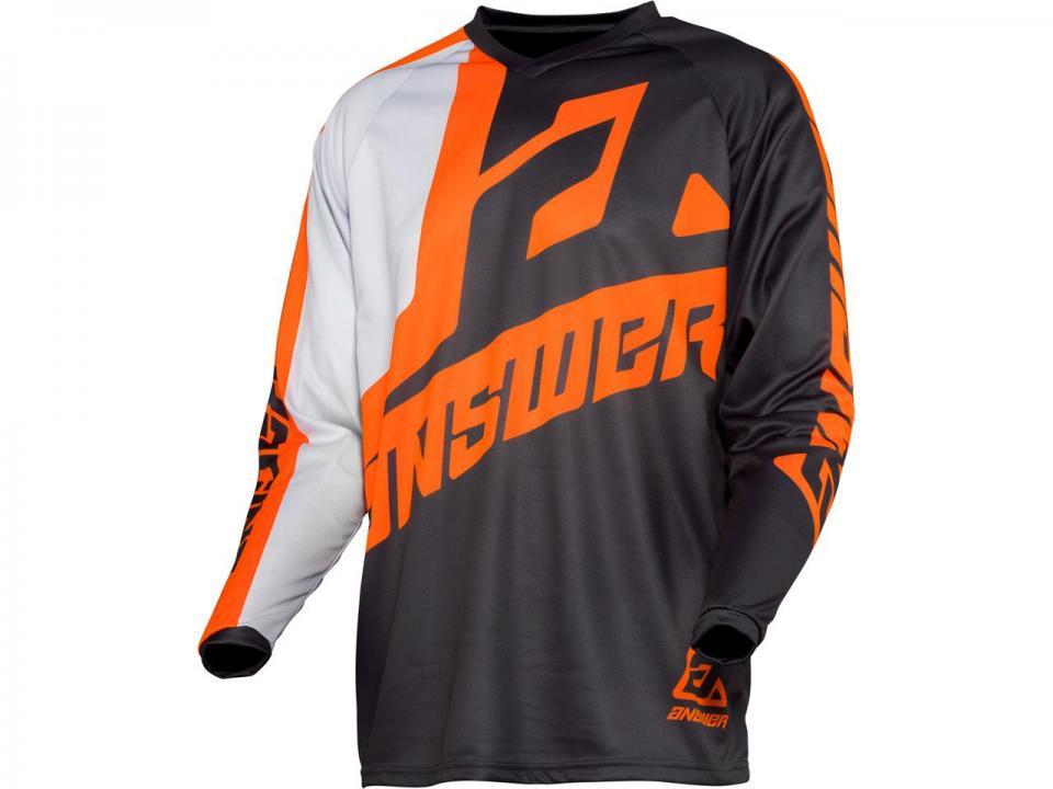 Maillot tee shirt pour moto cross Taille L noir orange Answer Syncron Voyd Charcoal