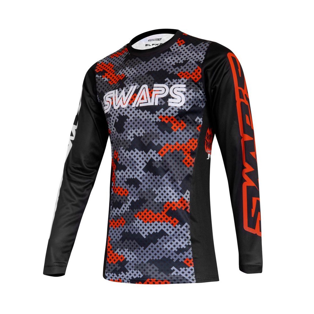 T-Shirt maillot Swaps Camo Kid rouge pour moto cross enduro Taille L Enfant Neuf