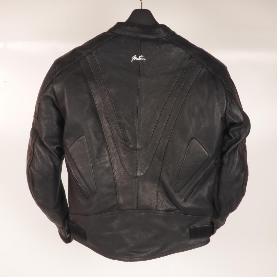 Blouson pour moto cuir route Mitsou Taille XXL homologué CE Super Sport noir/blanc