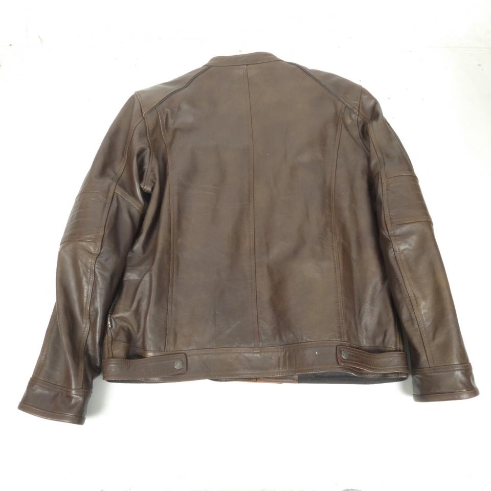 Blouson veste cuir pour moto Gasoline Taille XXL Scrambler vintage marron Neuf