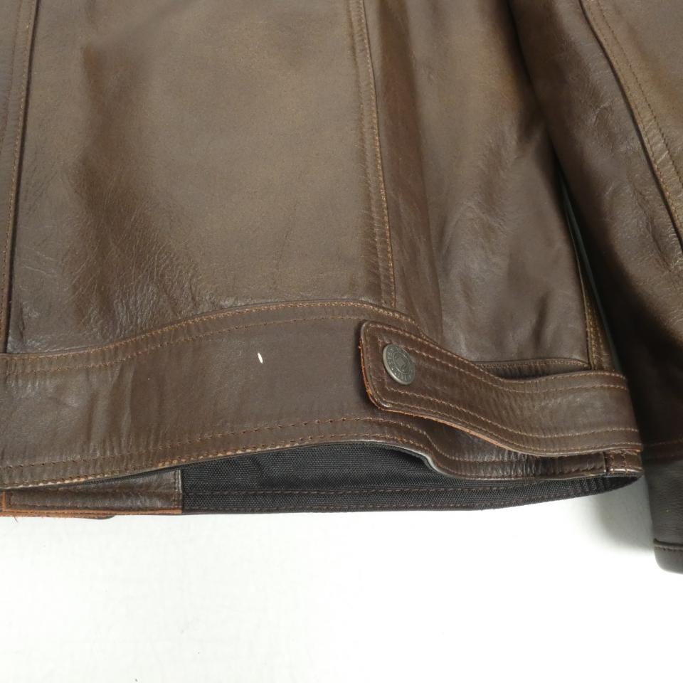 Blouson veste cuir pour moto Gasoline Taille XXL Scrambler vintage marron Neuf