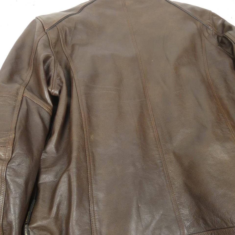 Blouson veste cuir pour moto Gasoline Taille XXL Scrambler vintage marron Neuf