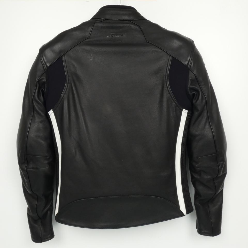 Blouson veste moto cuir noir blanc pour femme taille 36 Lady protection CE Neuf