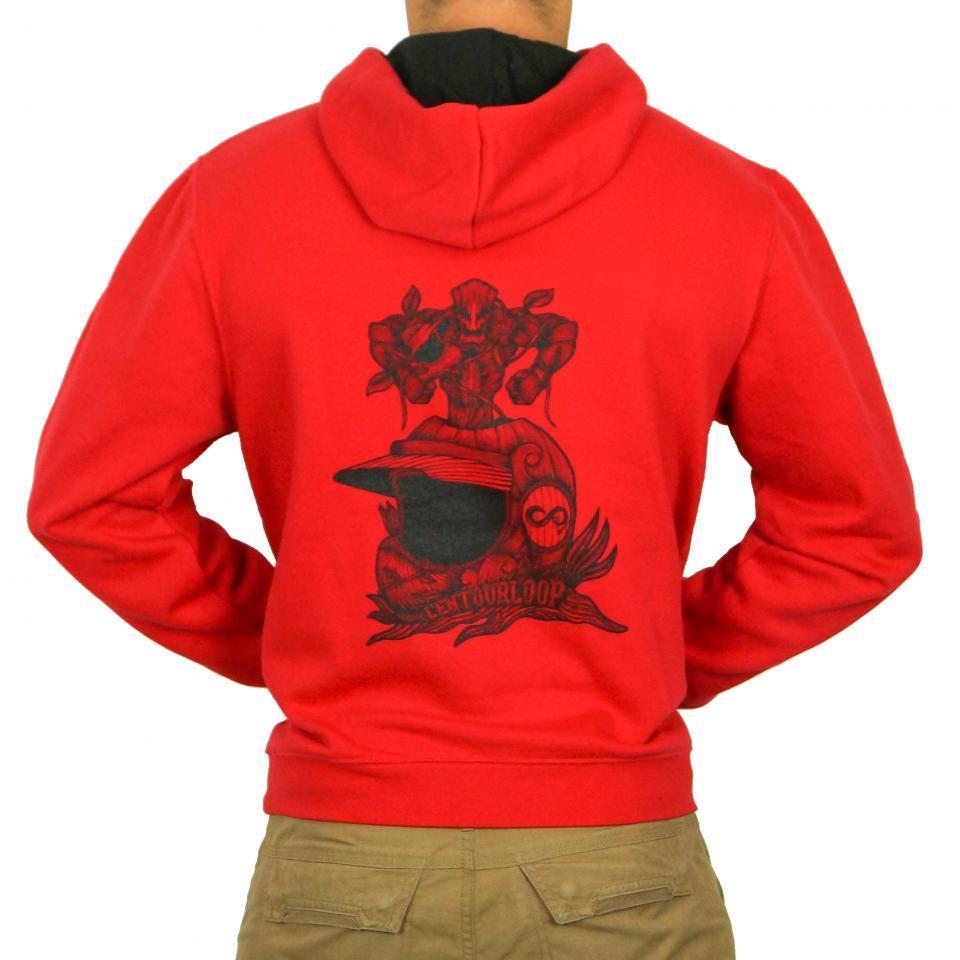 Sweat capuche pour moto Homme L'entourloop Tree of Life Rouge taille M