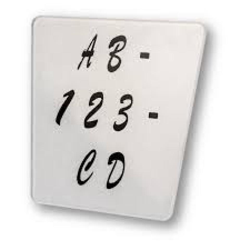 Plaque d immatriculation pour  