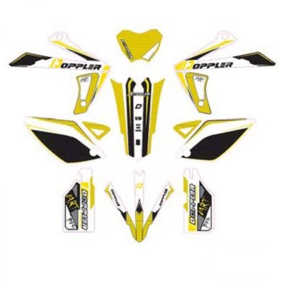 Kit autocollant stickers Doppler pour moto Rieju 50 MRT 19 pièces jaune Neuf