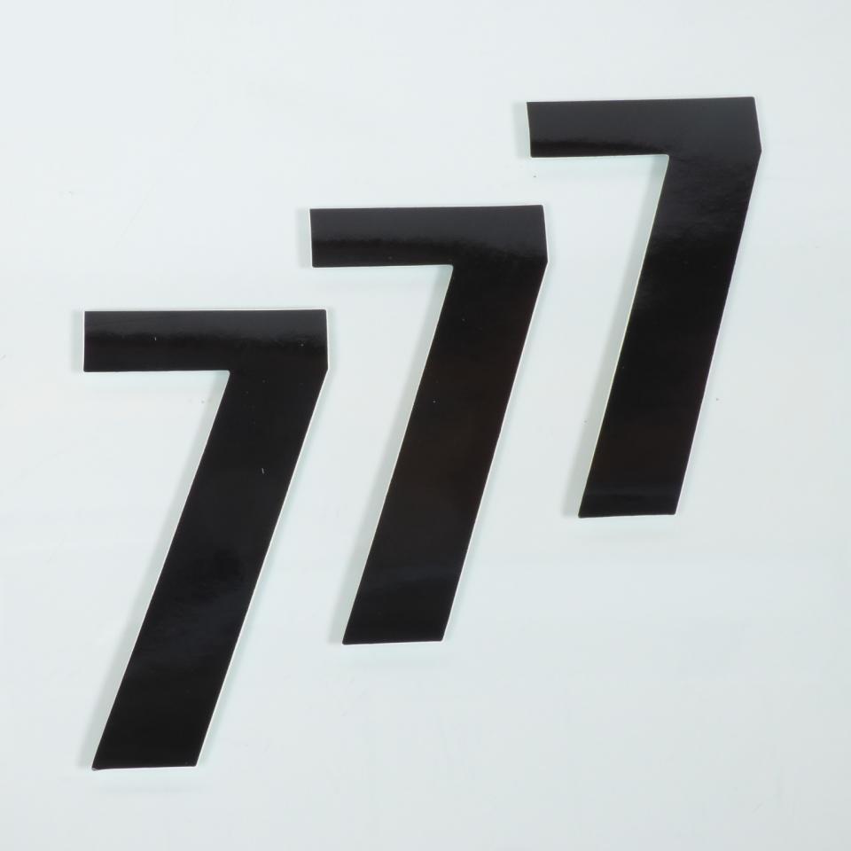 3 stickers Numéro de course 7 noir 130x70 Blackbird pour moto cross enduro TT