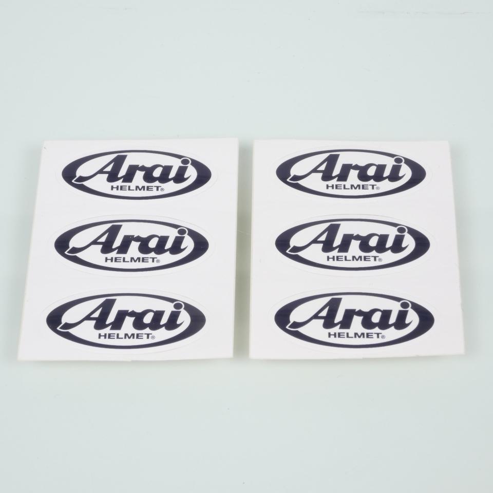 Lot de 6 autocollant stickers Araï Helmet noir et blanc pour casque moto Neuf