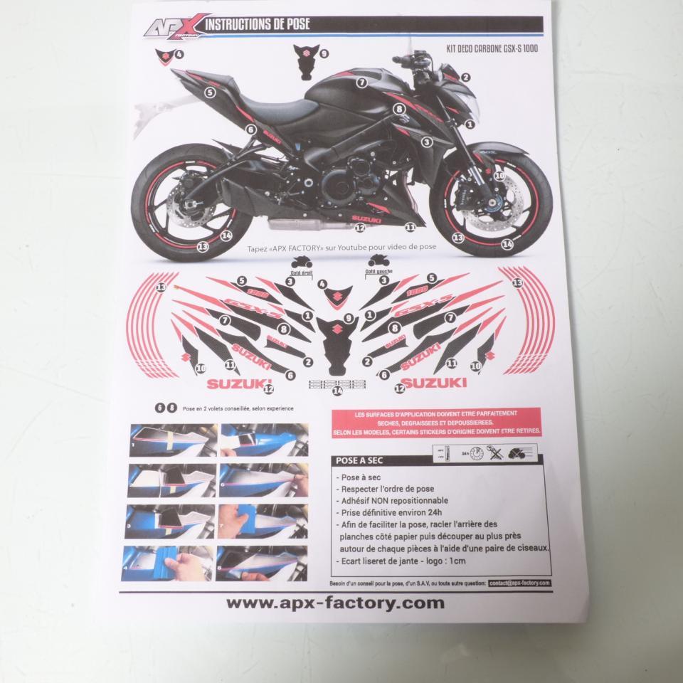Kit décoration carbon incomplet APX factory pour moto Suzuki 1000 GSX-S Neuf