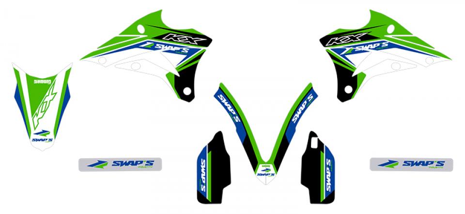 Autocollant stickers Swaps pour Moto Kawasaki 85 Kx Grandes Roues 2014 à 2023 Neuf