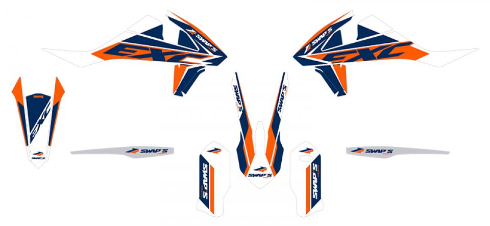 Autocollant stickers Swaps pour Moto KTM 250 Exc 2T 2017 Neuf