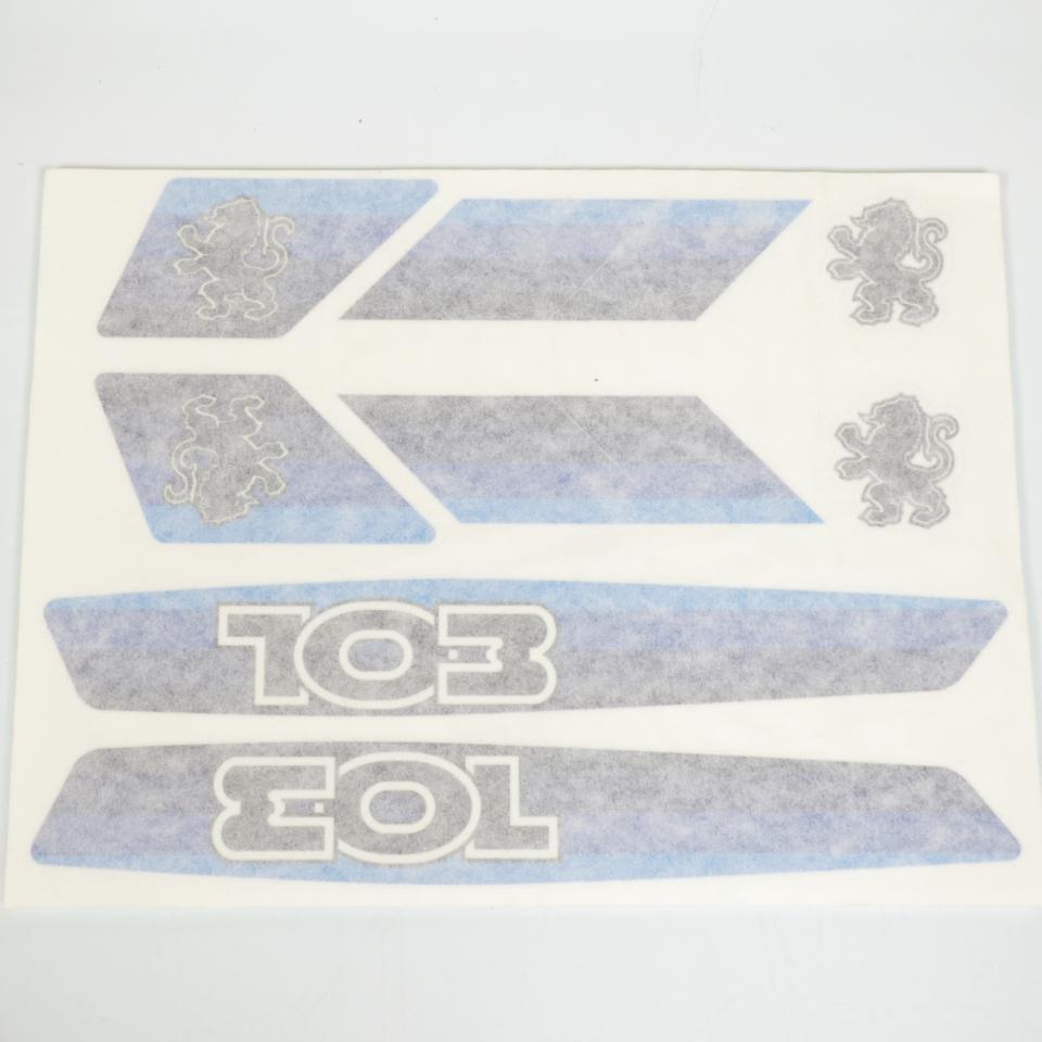 Planche 8 autocollant sticker pour mobylette Peugeot 103 bleu / noir Neuf