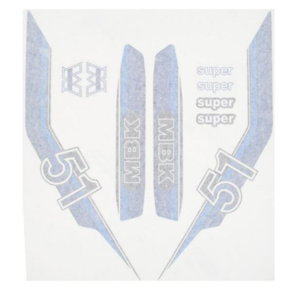 Planche 8 autocollant sticker bleu CGN pour mobylette MBK 50 51 Super Neuf