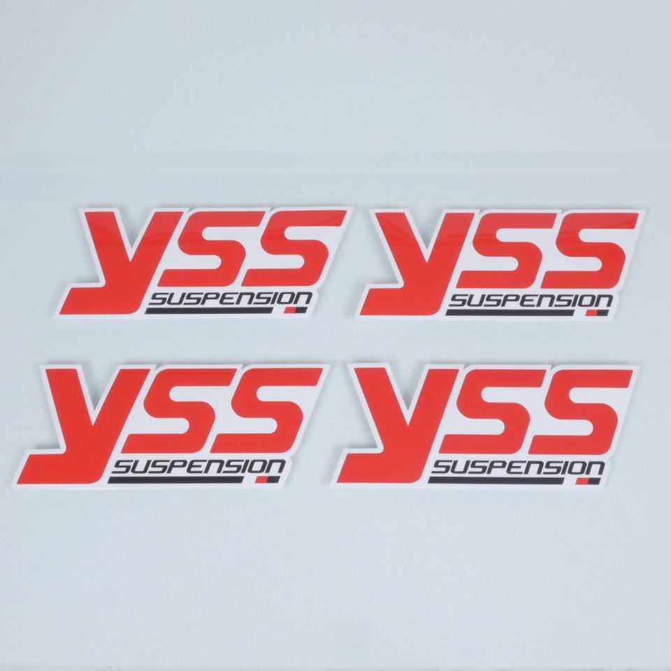 Autocollant stickers YSS Suspension rouge blanc noir pour moto 90x205mm par 4