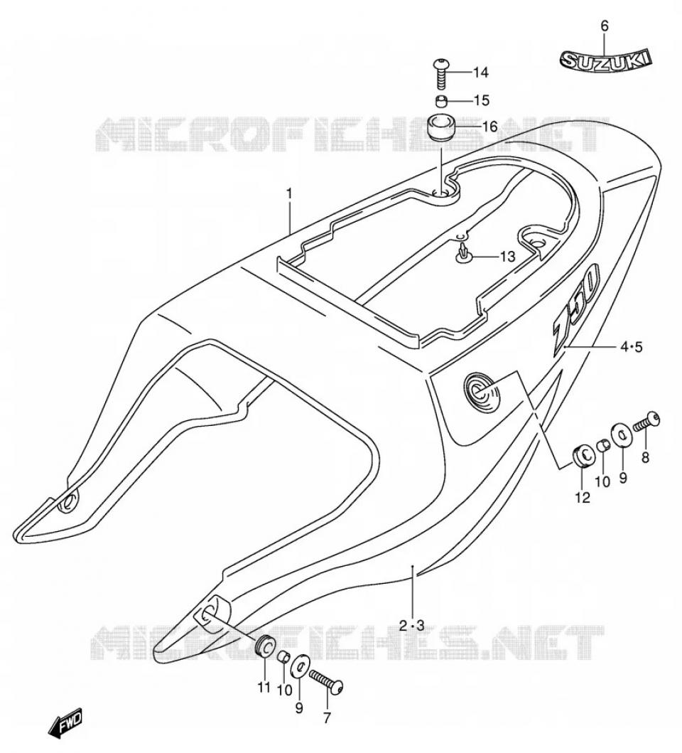 Autocollant stickers origine pour moto Suzuki 750 GSXR 68145-35F40-FS8 Neuf