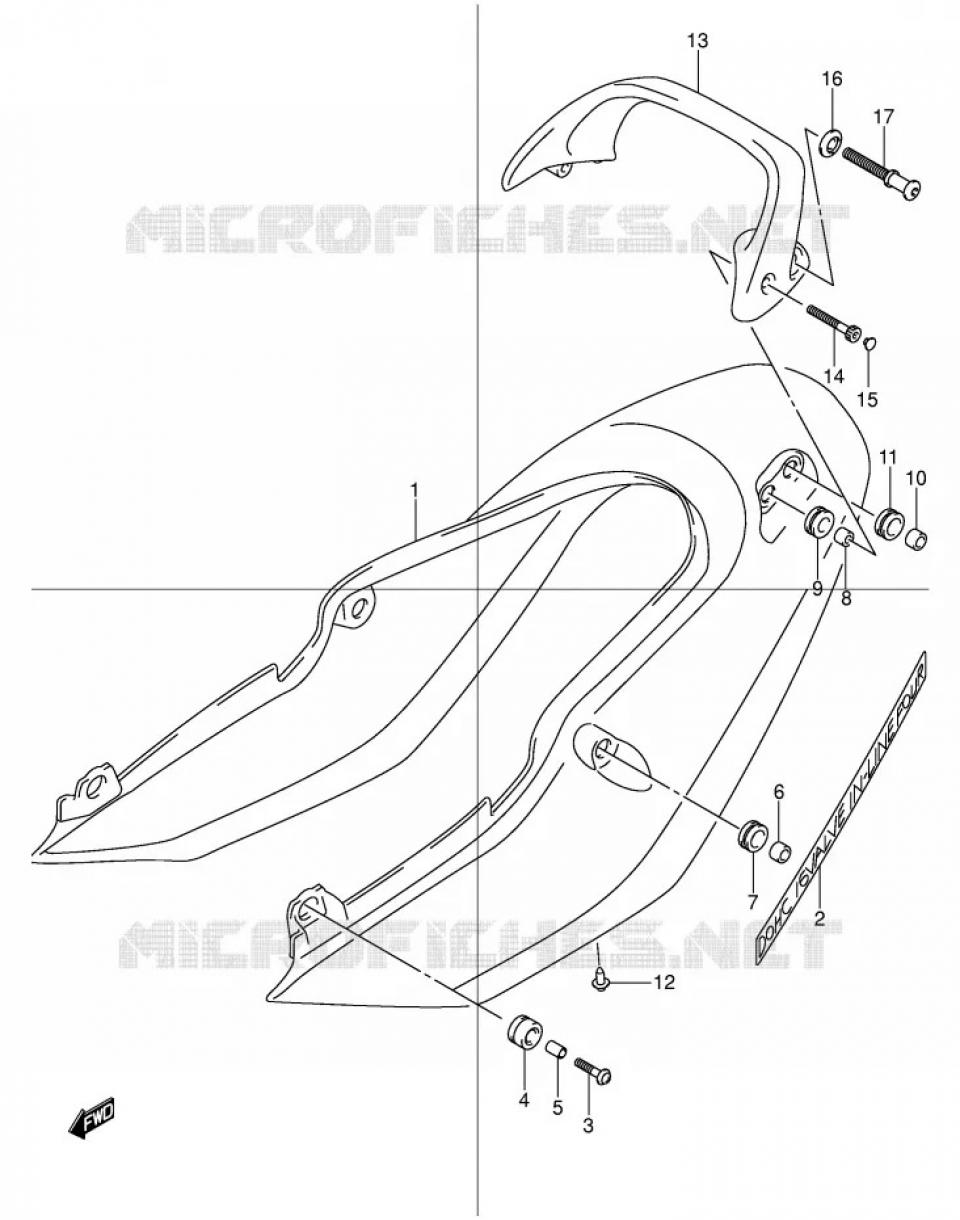 Autocollant stickers origine pour moto Suzuki 600 Bandit 2001/2002 68131-26E30-1ZZ