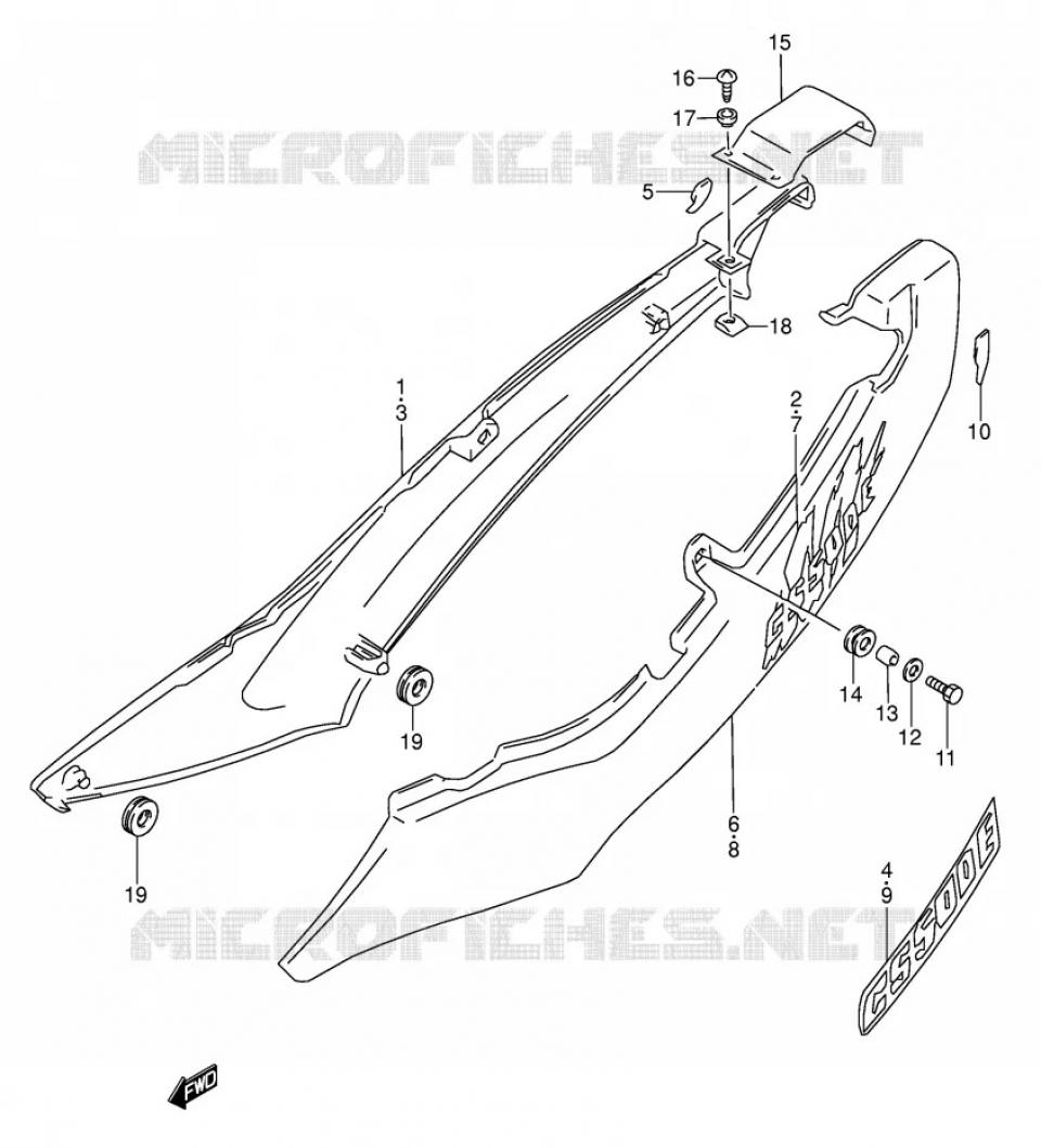 Autocollant sticker GS500E pour moto Suzuki 500 GSE 1989 à 1996 68131-01D20-D0V Neuf