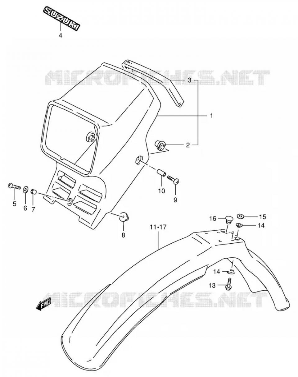 Mousse de phare origine pour moto Suzuki 125 TSR 1989 à 1994 51827-01A00-000
