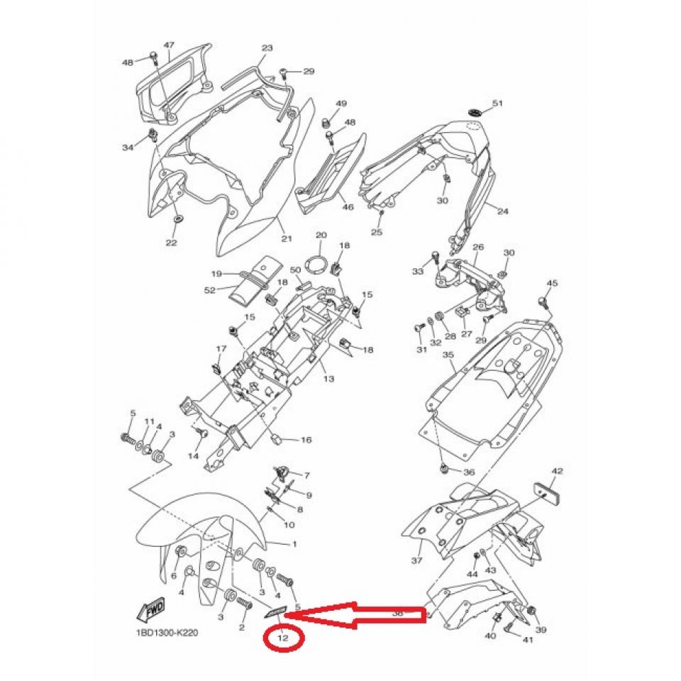 Autocollant stickers ABS pour moto Yamaha 1000 FZ1 Fazer 5VS-21578-10 Neuf