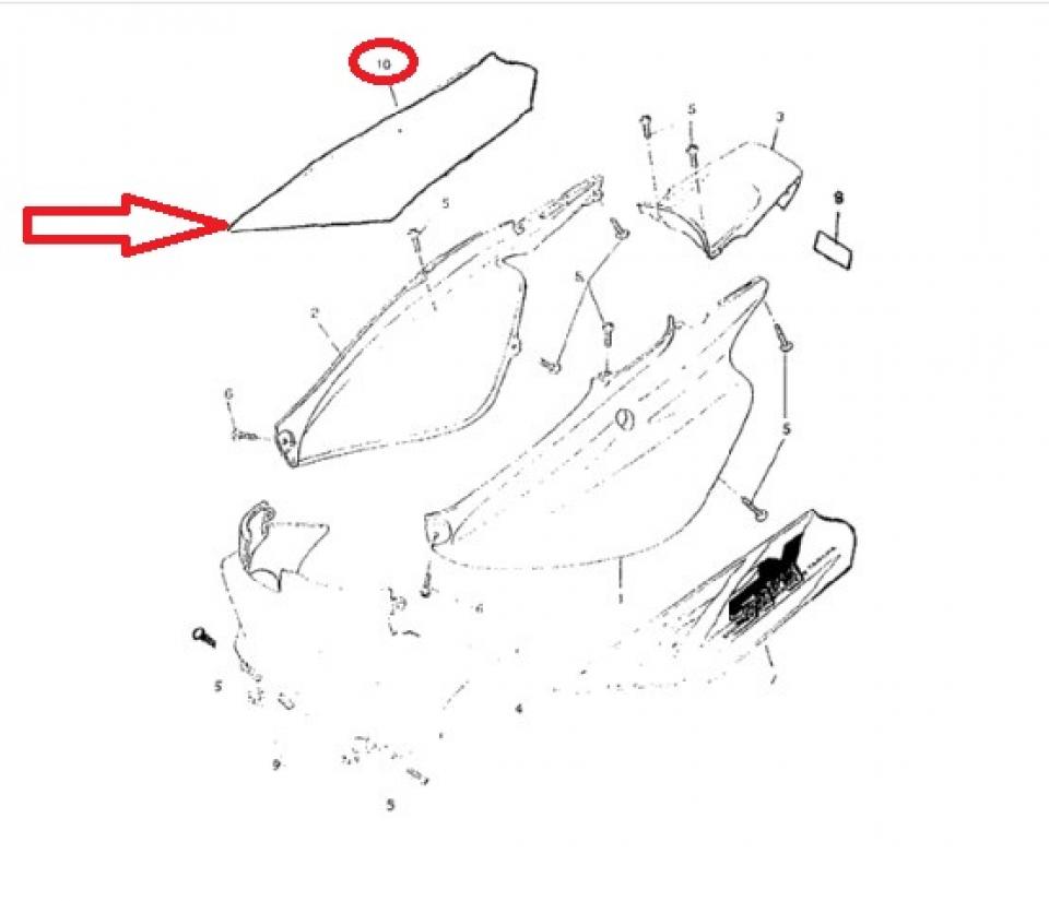 Autocollant stickers coque ARD pour scooter Yamaha 50 BW'S SPY 1996 4UP-F174J-00