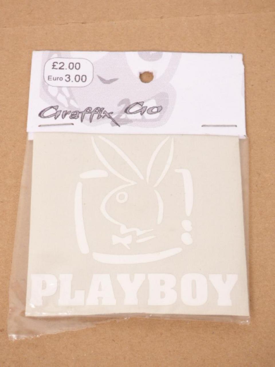 Autocollant stickers Play boy blanc lapin noeud  hot scooter pour moto Neuf