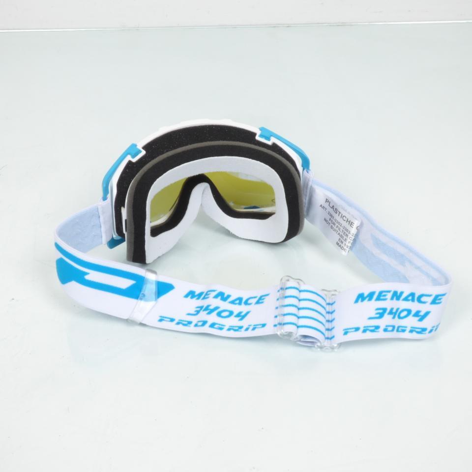 Masque lunette cross ProGrip blanc et bleu écran teinté pour moto PZ3400AZFL