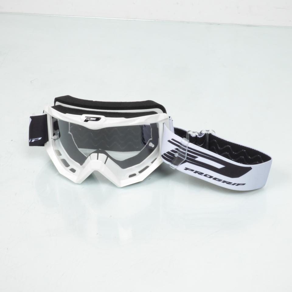 Masque lunette ProGrip 3201 blanc pour casque motocross enduro quad tout terrain