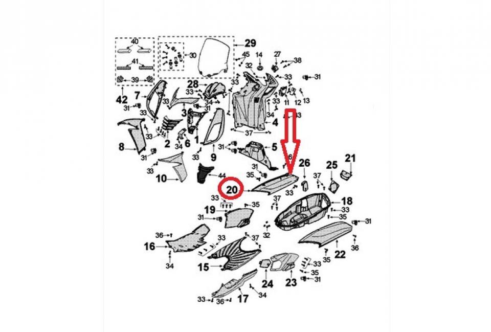 Coque arr dr origine pour scooter Peugeot 125 CITYSTAR ABS EURO 4 778145NK Neuf