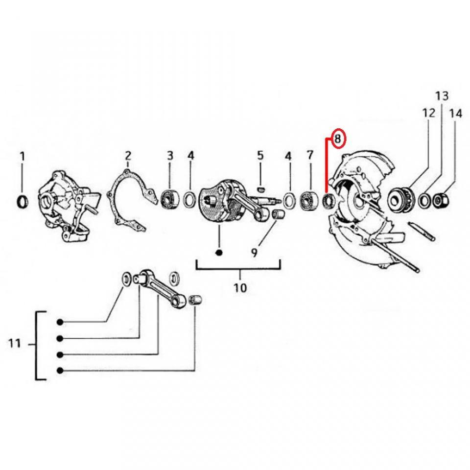 Joint spi moteur origine pour Mobylette Piaggio 50 Bravo 1984 à 1987 480464 / 15x24x5mm Neuf