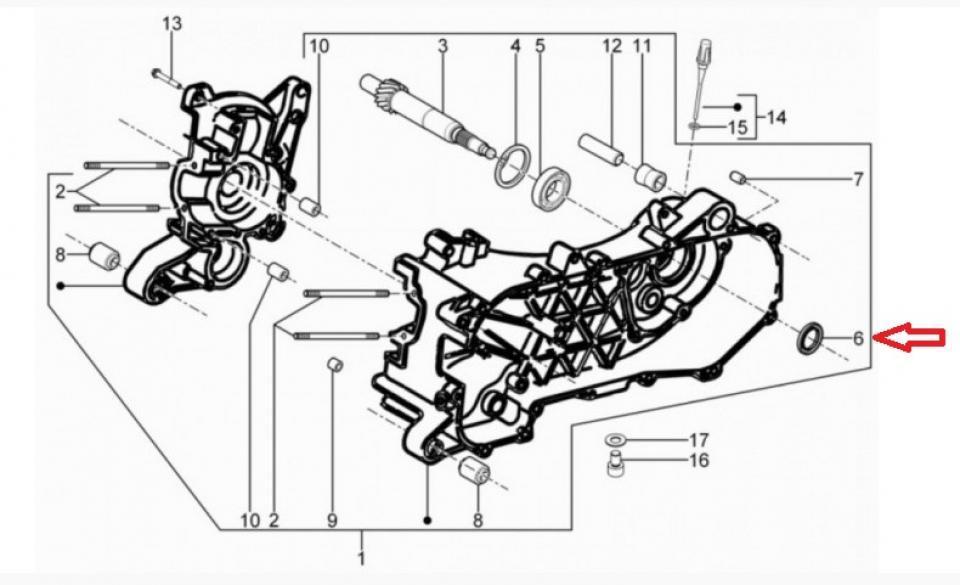 Joint spi moteur origine pour Scooter Piaggio 50 Typhoon 480066 / spi 17x28x5mm Neuf
