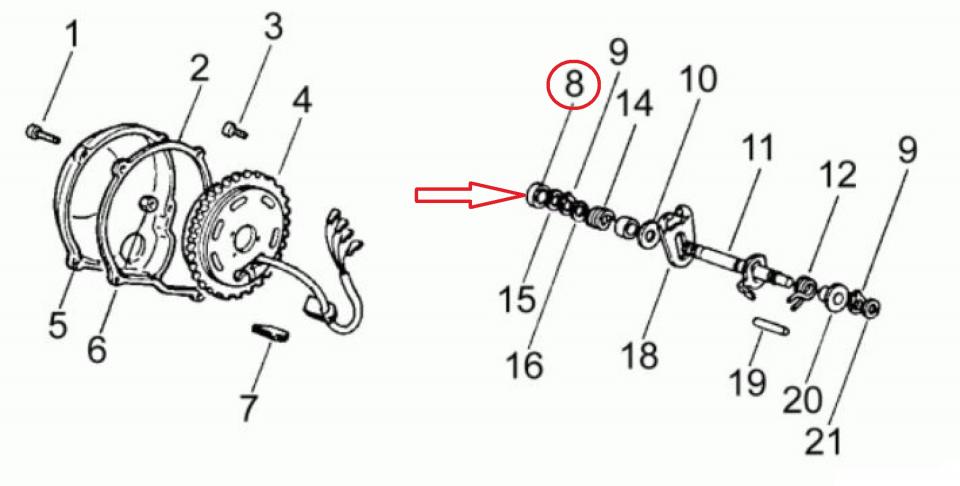 Joint spi moteur pour Minarelli AM6