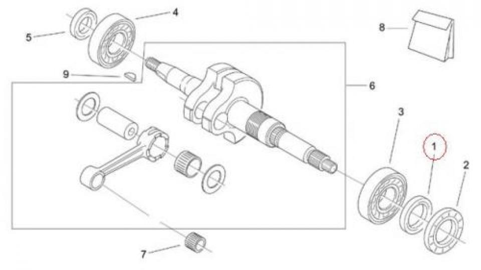Joint spi moteur origine pour Scooter Aprilia 50 SR 2001 à 2007 AP3EBN000183 Neuf